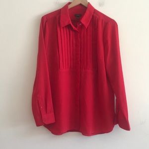 Talbots Red Classic Blouse Size L